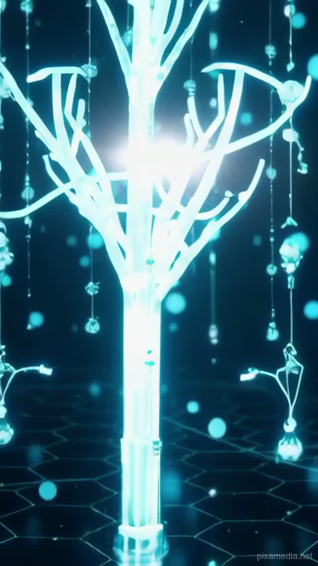 Neon Rain Data Bloom - Motion Graphics AI stock